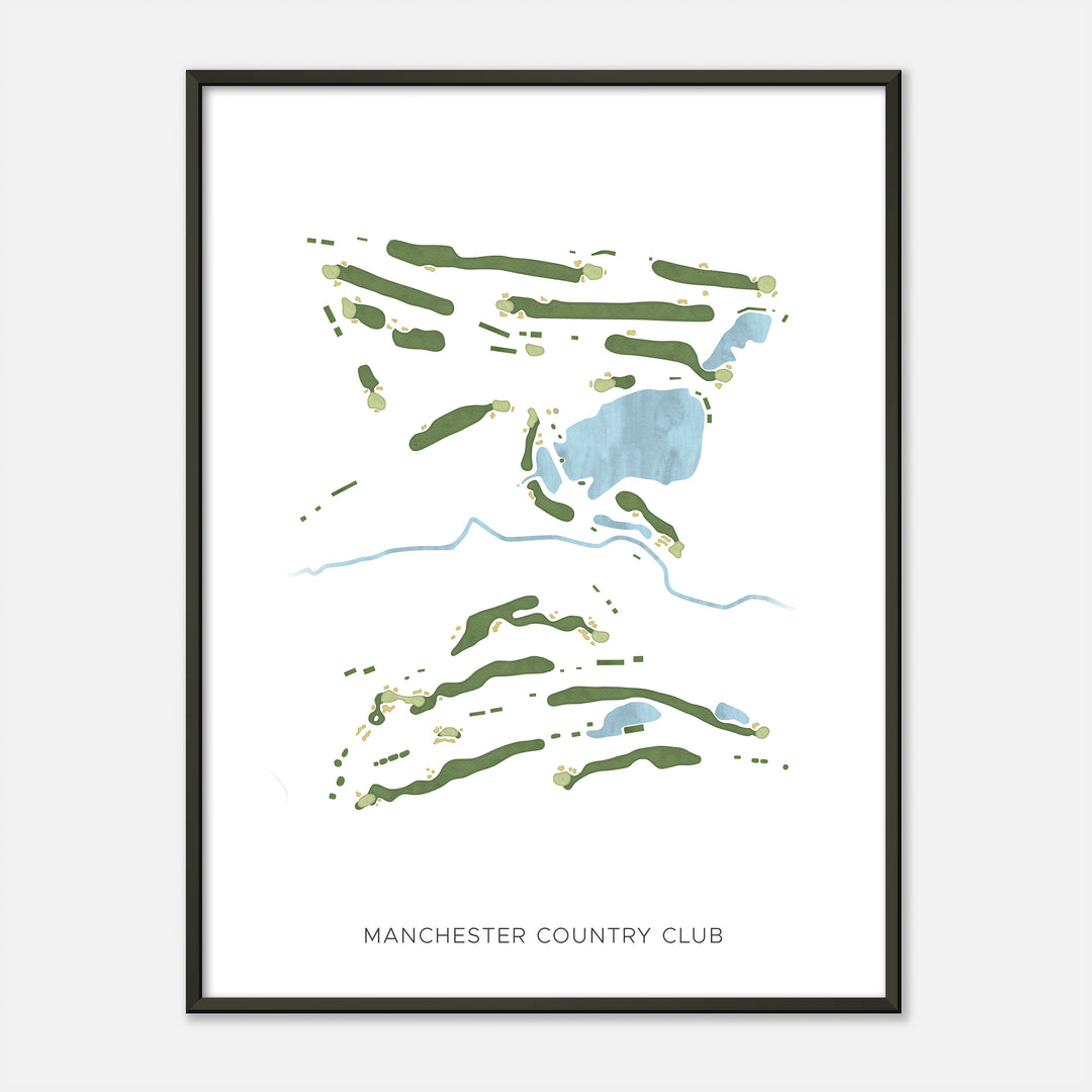 Print of Manchester Country Club Modern Map