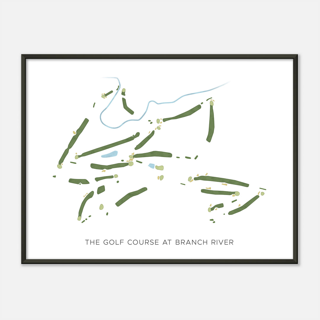 Print of The Golf Course At Branch River Modern Map