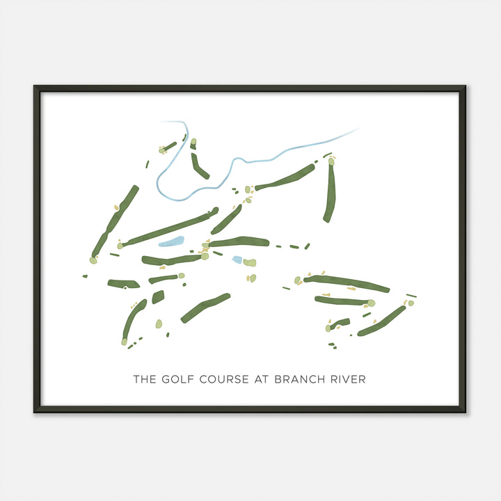 Print of The Golf Course At Branch River Modern Map
