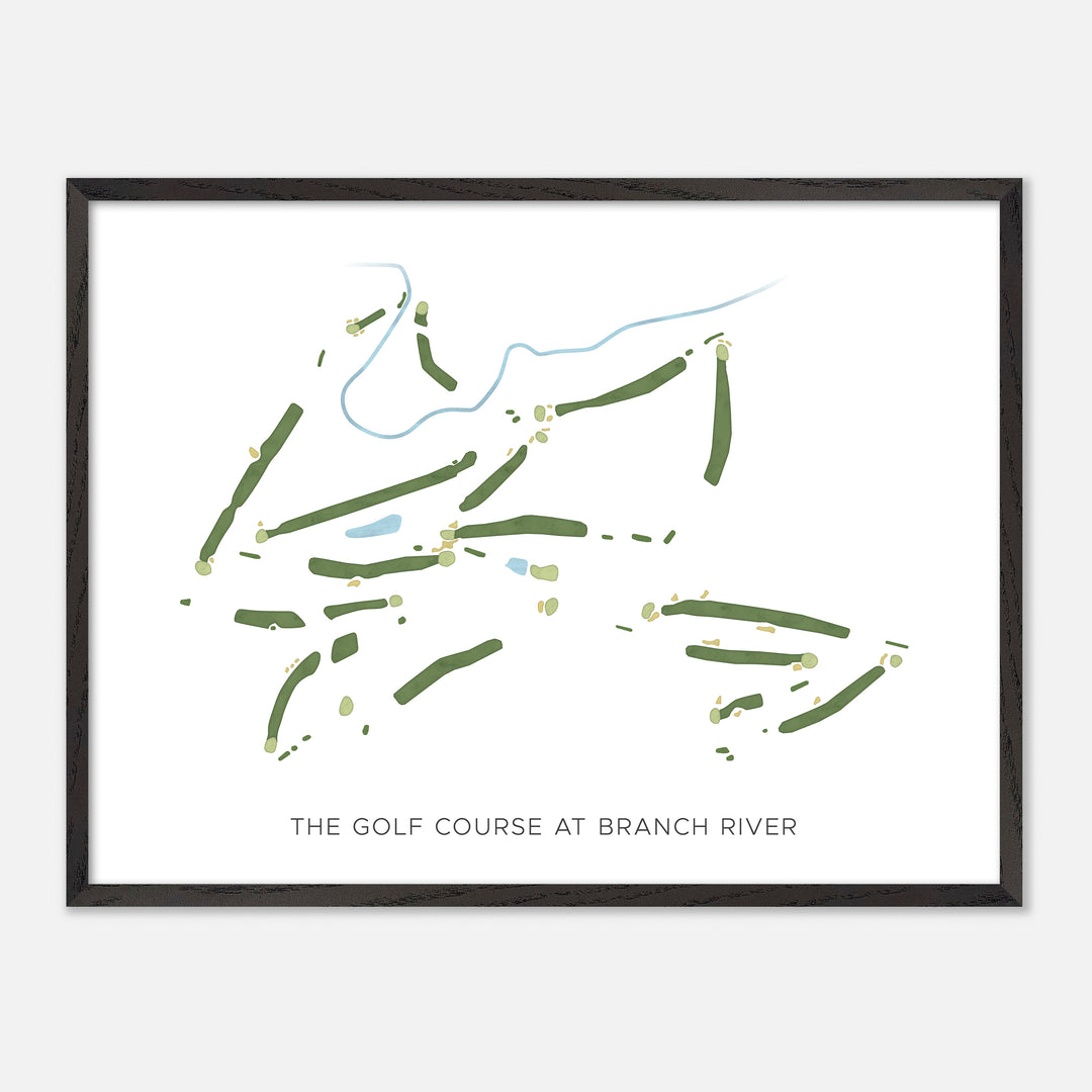 Print of The Golf Course At Branch River Modern Map