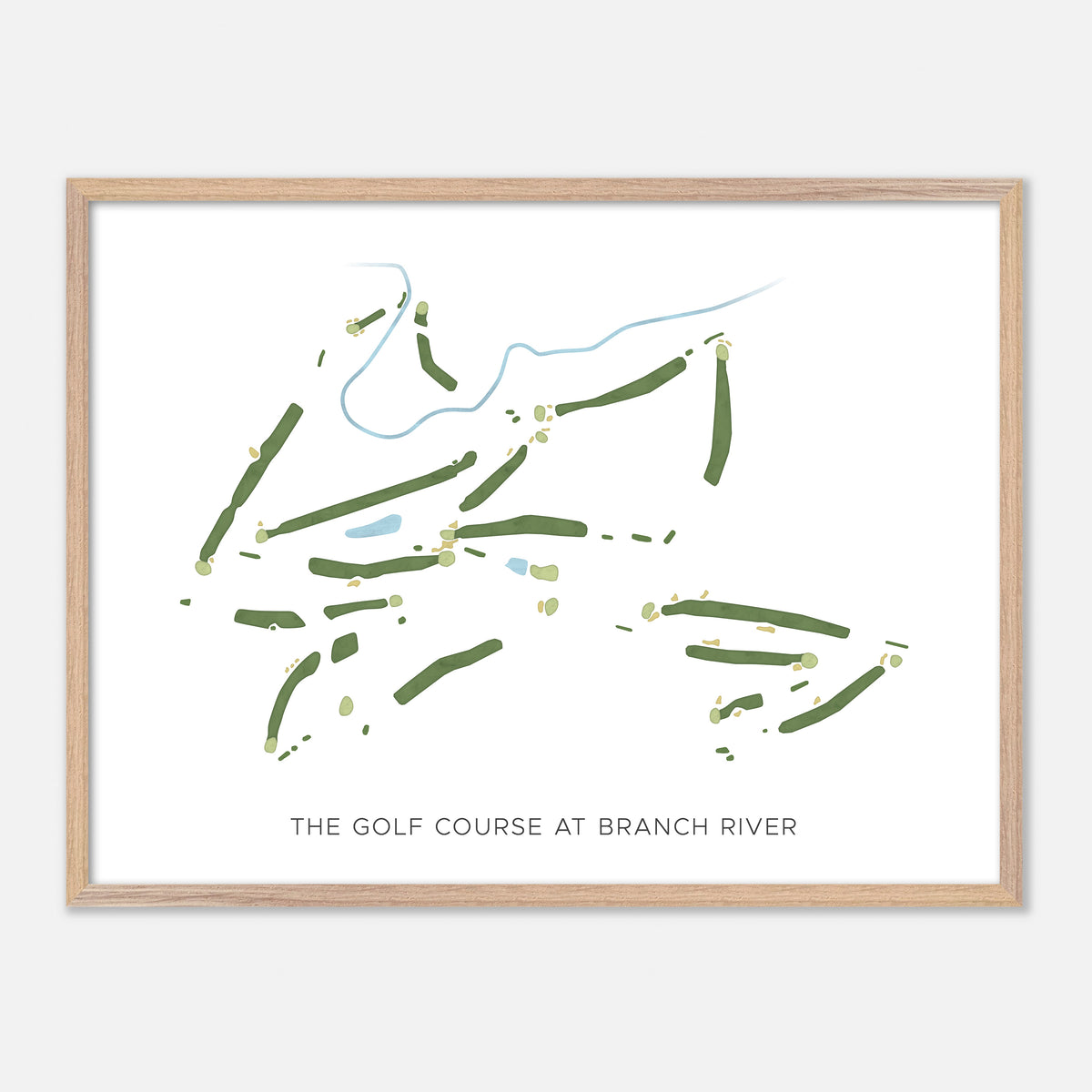 Print of The Golf Course At Branch River Modern Map