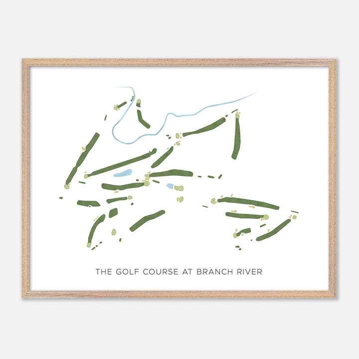 Print of The Golf Course At Branch River Modern Map
