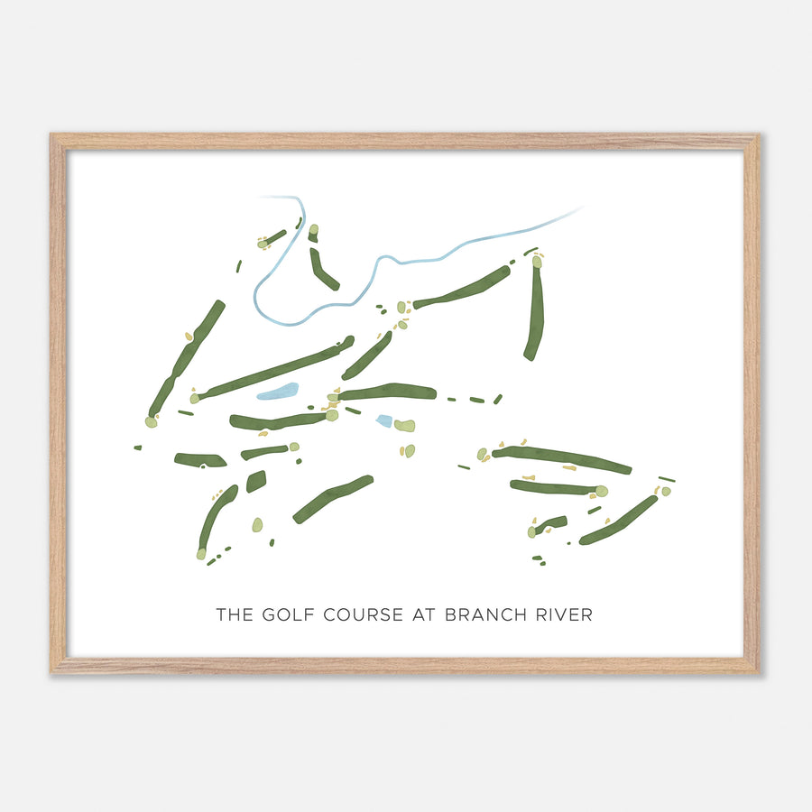 Print of The Golf Course At Branch River Modern Map