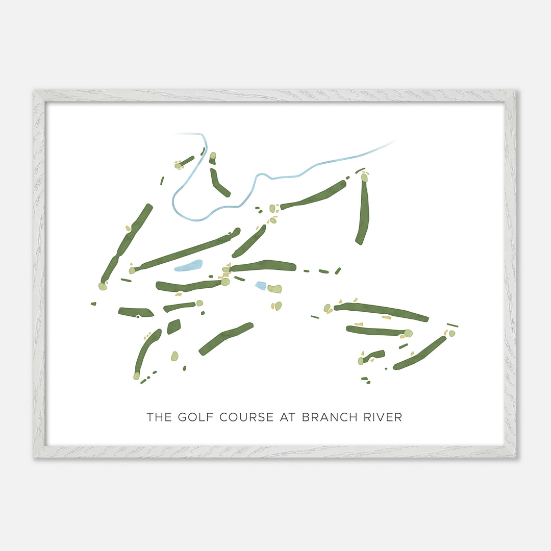 Print of The Golf Course At Branch River Modern Map