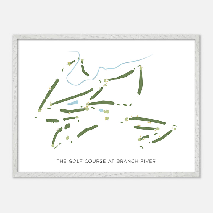 Print of The Golf Course At Branch River Modern Map