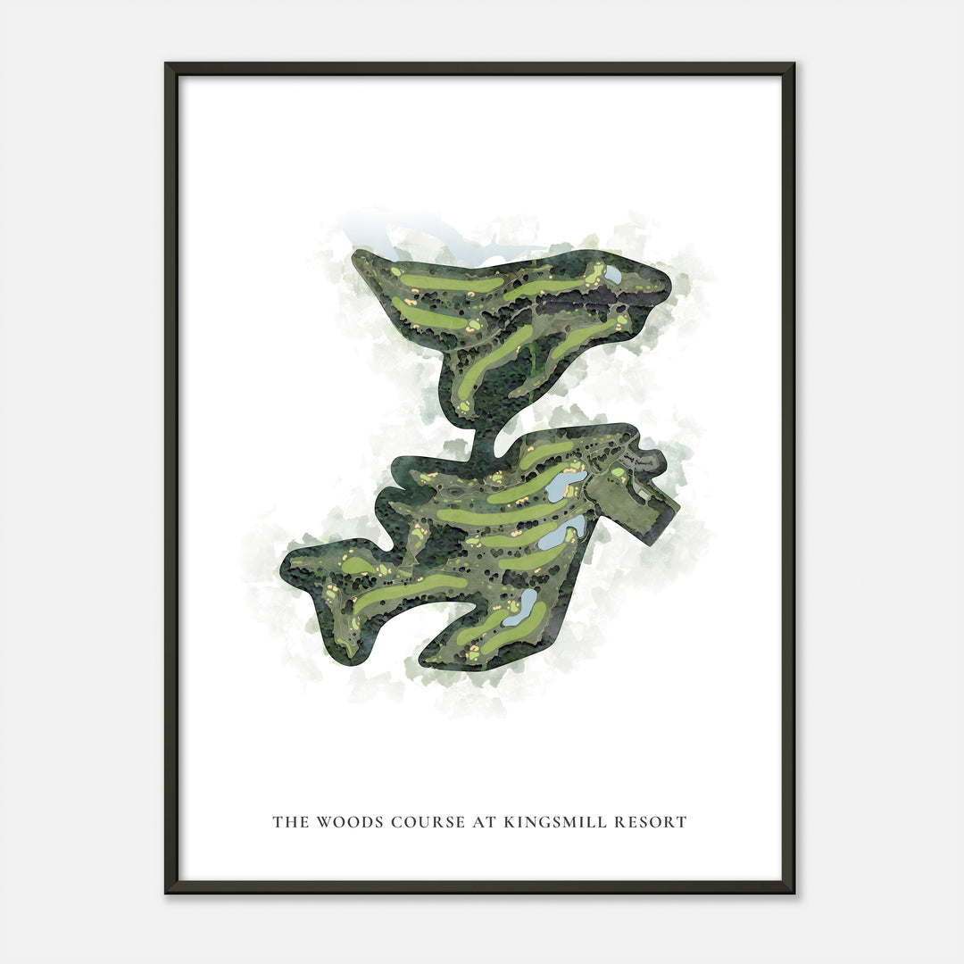 Print of The Woods Course At Kingsmill Resort Classic Map