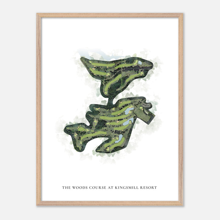 Print of The Woods Course At Kingsmill Resort Classic Map