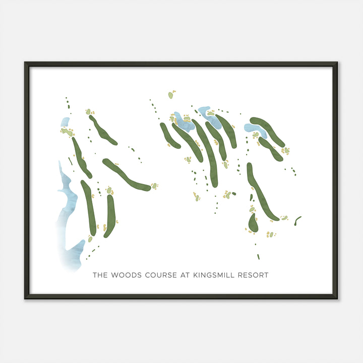 Print of The Woods Course At Kingsmill Resort Modern Map