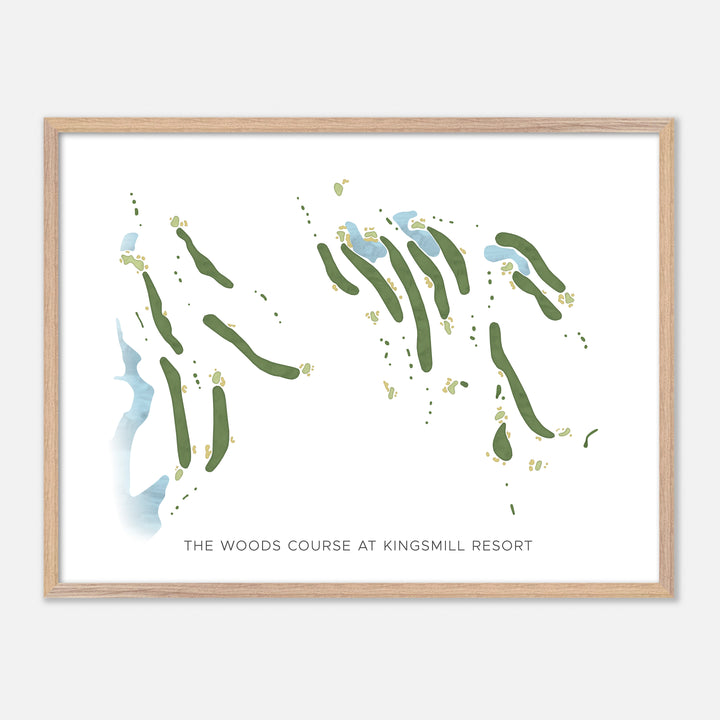 Print of The Woods Course At Kingsmill Resort Modern Map
