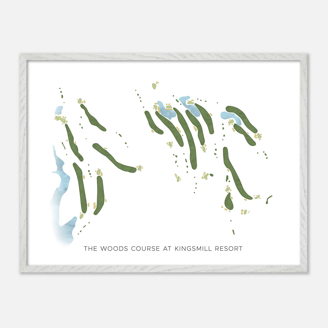 Print of The Woods Course At Kingsmill Resort Modern Map