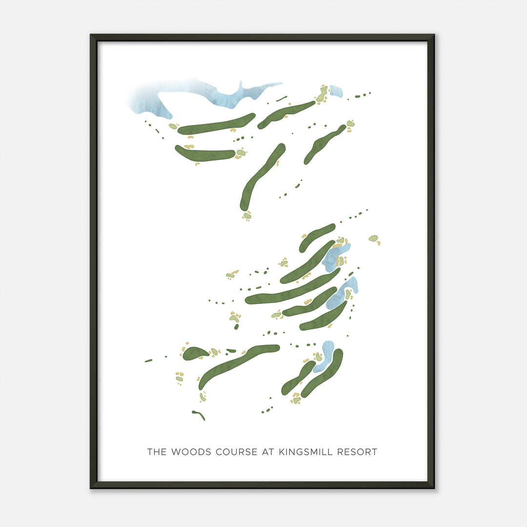 Print of The Woods Course At Kingsmill Resort Modern Map
