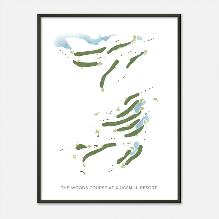 Print of The Woods Course At Kingsmill Resort Modern Map
