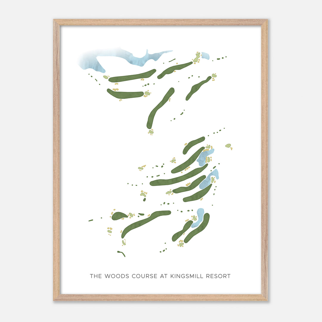 Print of The Woods Course At Kingsmill Resort Modern Map