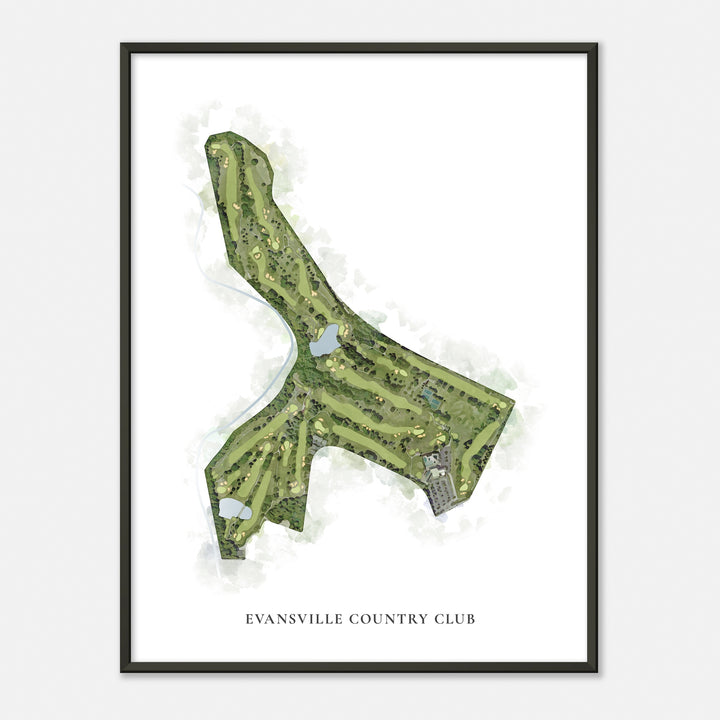 Print of Evansville Country Club Classic Map