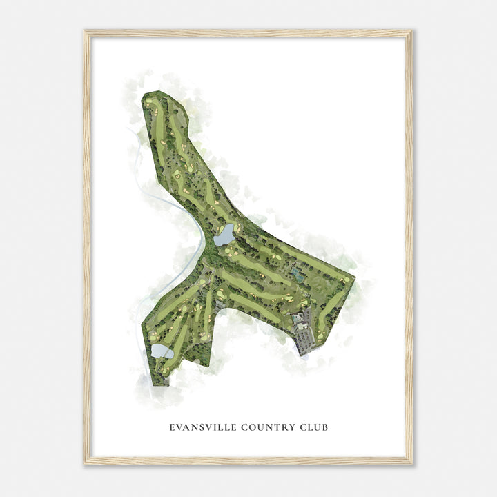Print of Evansville Country Club Classic Map