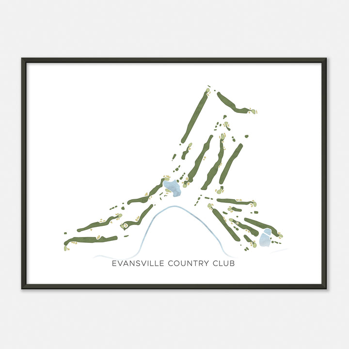Print of Evansville Country Club Modern Map