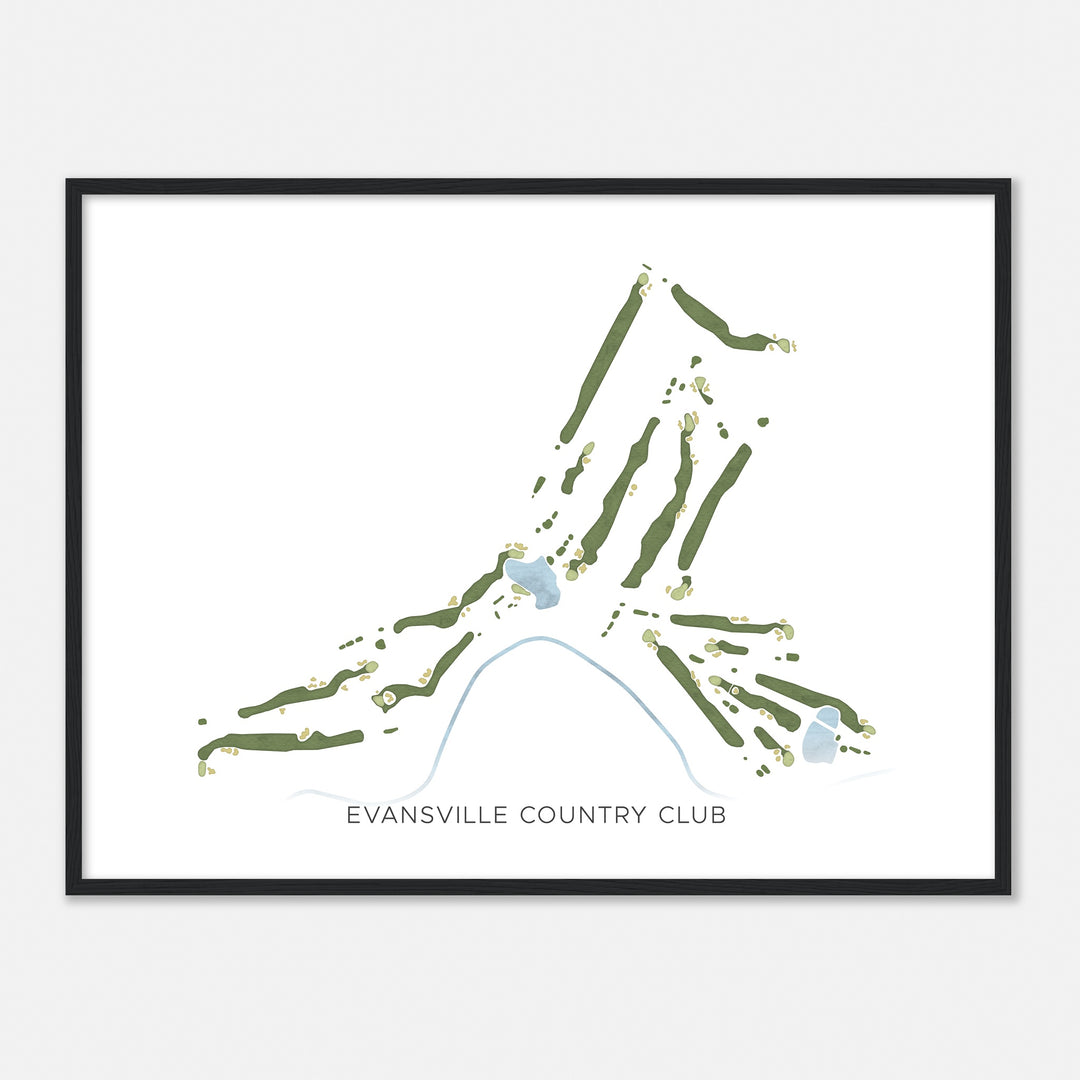 Print of Evansville Country Club Modern Map