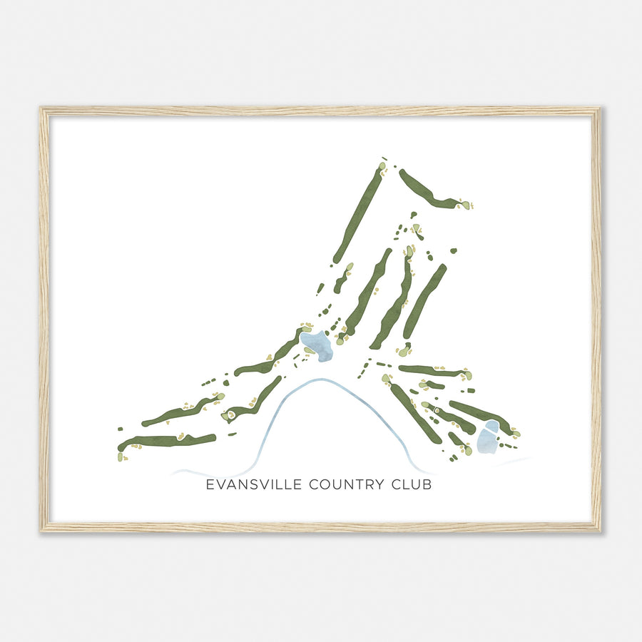 Print of Evansville Country Club Modern Map