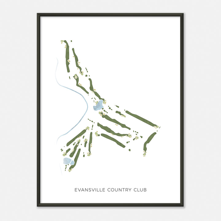 Print of Evansville Country Club Modern Map
