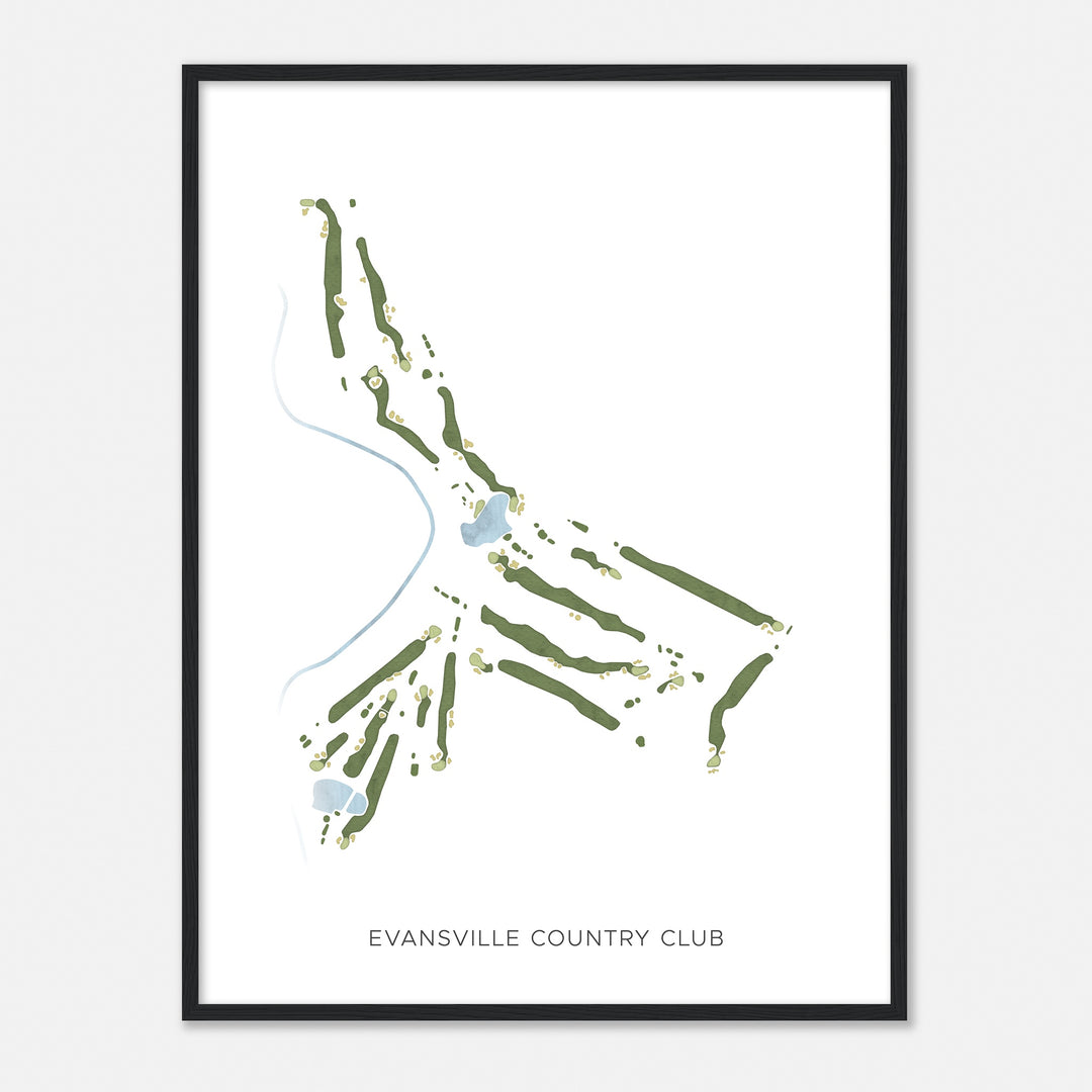 Print of Evansville Country Club Modern Map