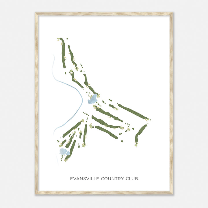 Print of Evansville Country Club Modern Map