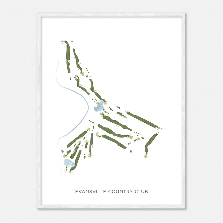 Print of Evansville Country Club Modern Map