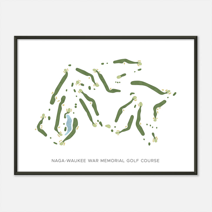 Print of Naga-Waukee War Memorial Golf Course Modern Map