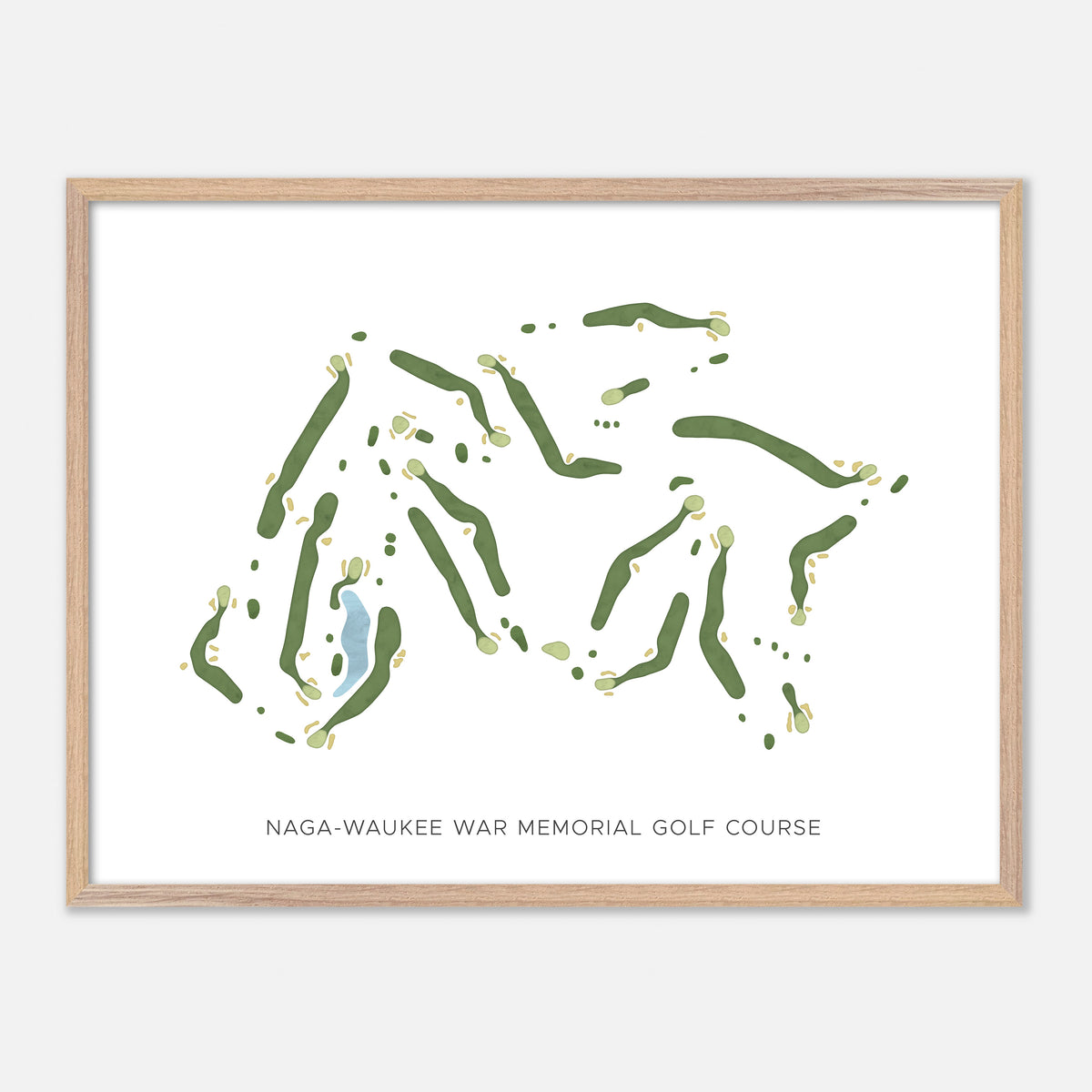Print of Naga-Waukee War Memorial Golf Course Modern Map