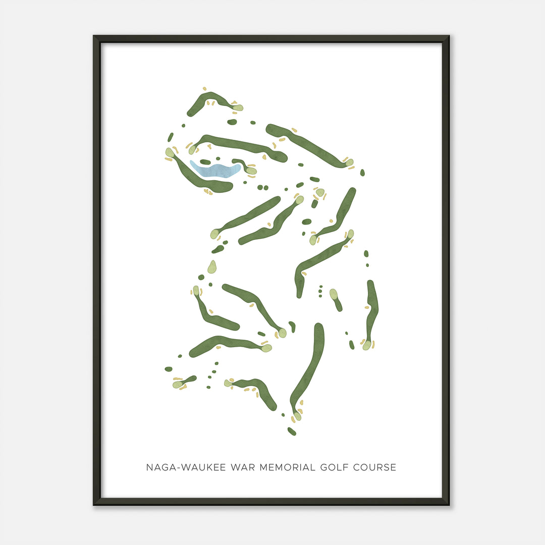 Print of Naga-Waukee War Memorial Golf Course Modern Map