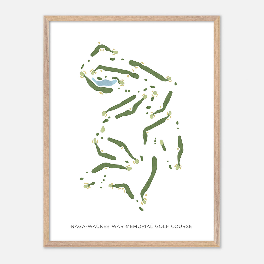 Print of Naga-Waukee War Memorial Golf Course Modern Map