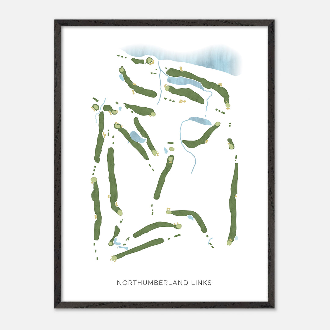 Print of Northumberland Links Modern Map