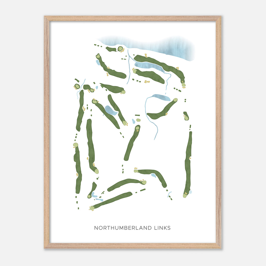 Print of Northumberland Links Modern Map