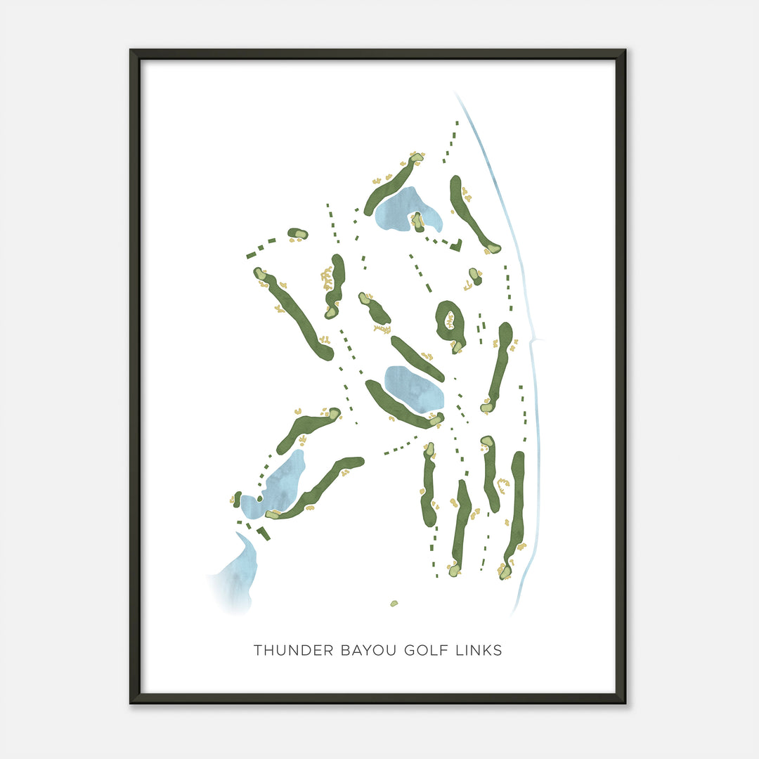 Print of Thunder Bayou Golf Links Modern Map