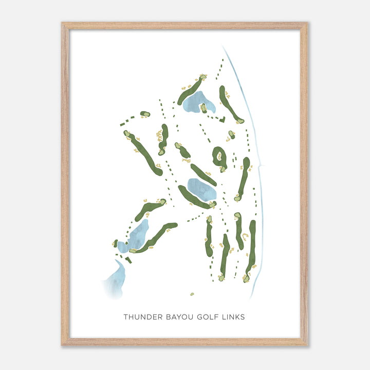 Print of Thunder Bayou Golf Links Modern Map