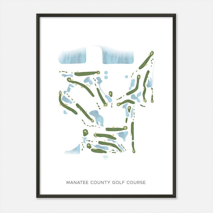 Print of Manatee County Golf Course Modern Map