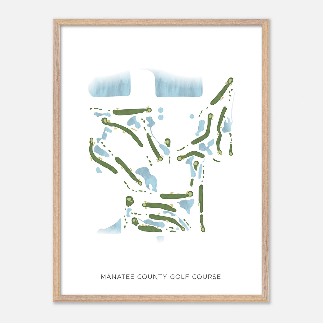 Print of Manatee County Golf Course Modern Map