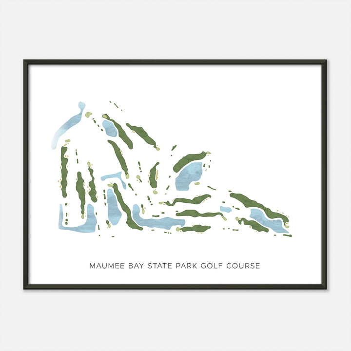 Print of Maumee Bay State Park Golf Course Modern Map