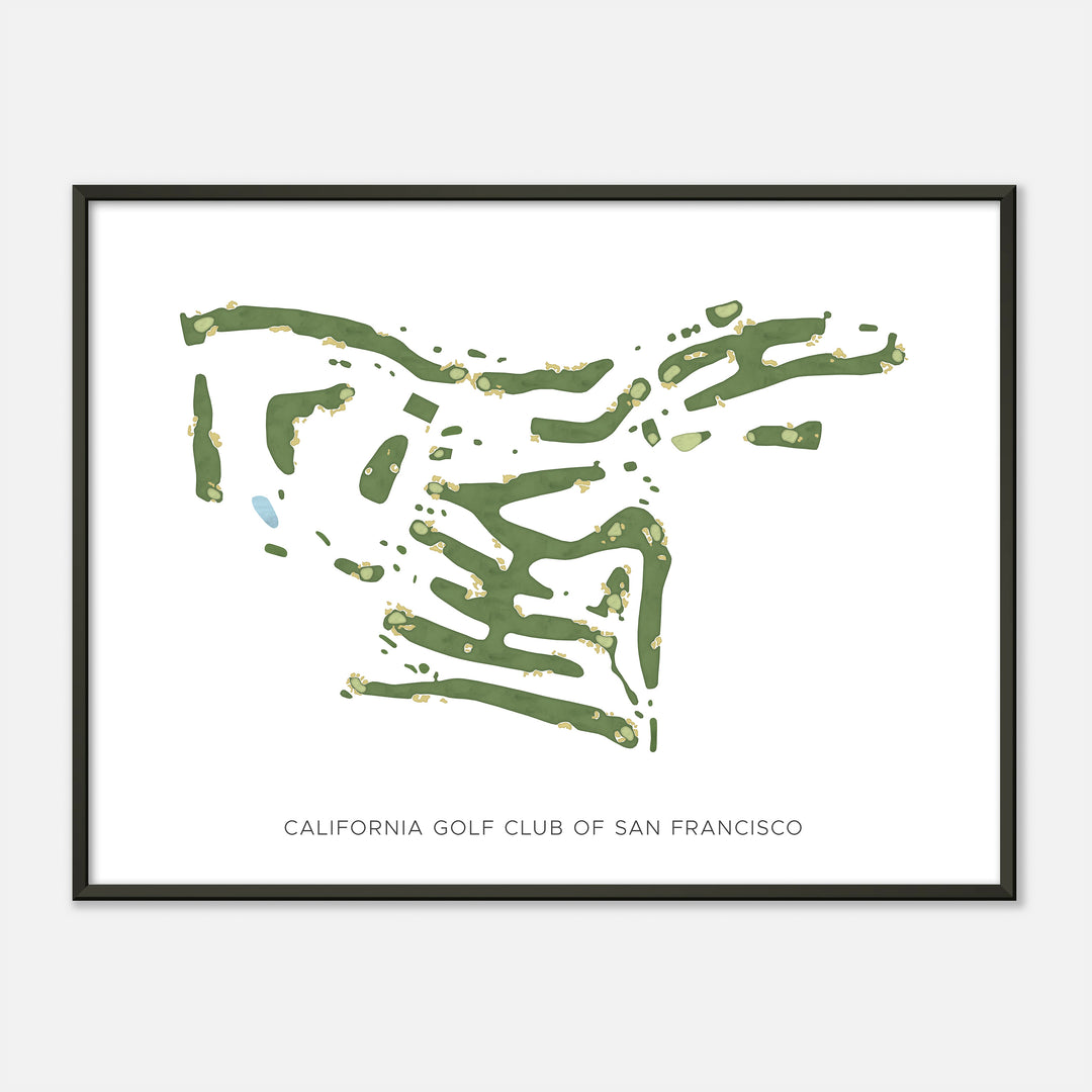 Print of California Golf Club Of San Francisco Modern Map