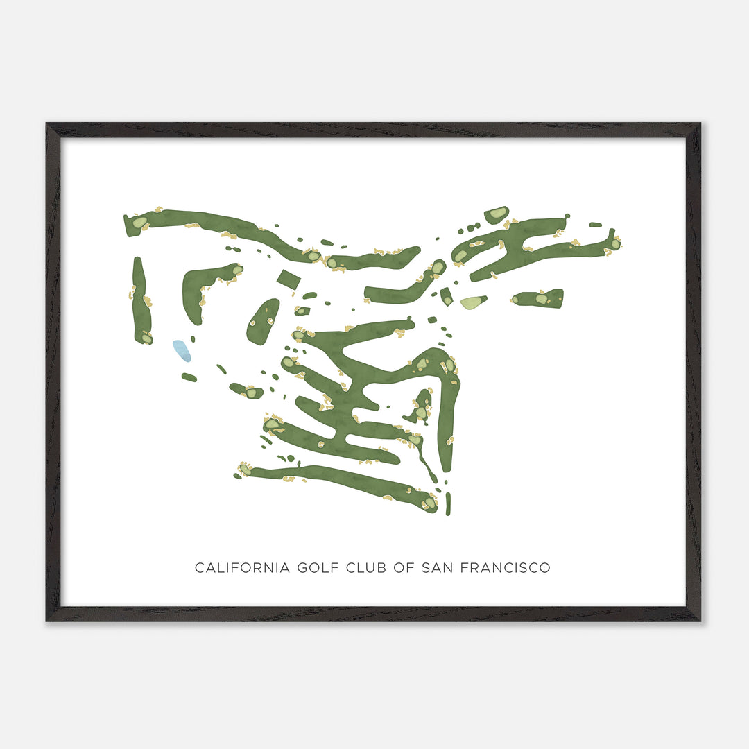 Print of California Golf Club Of San Francisco Modern Map
