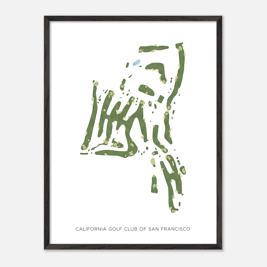 Print of California Golf Club Of San Francisco Modern Map