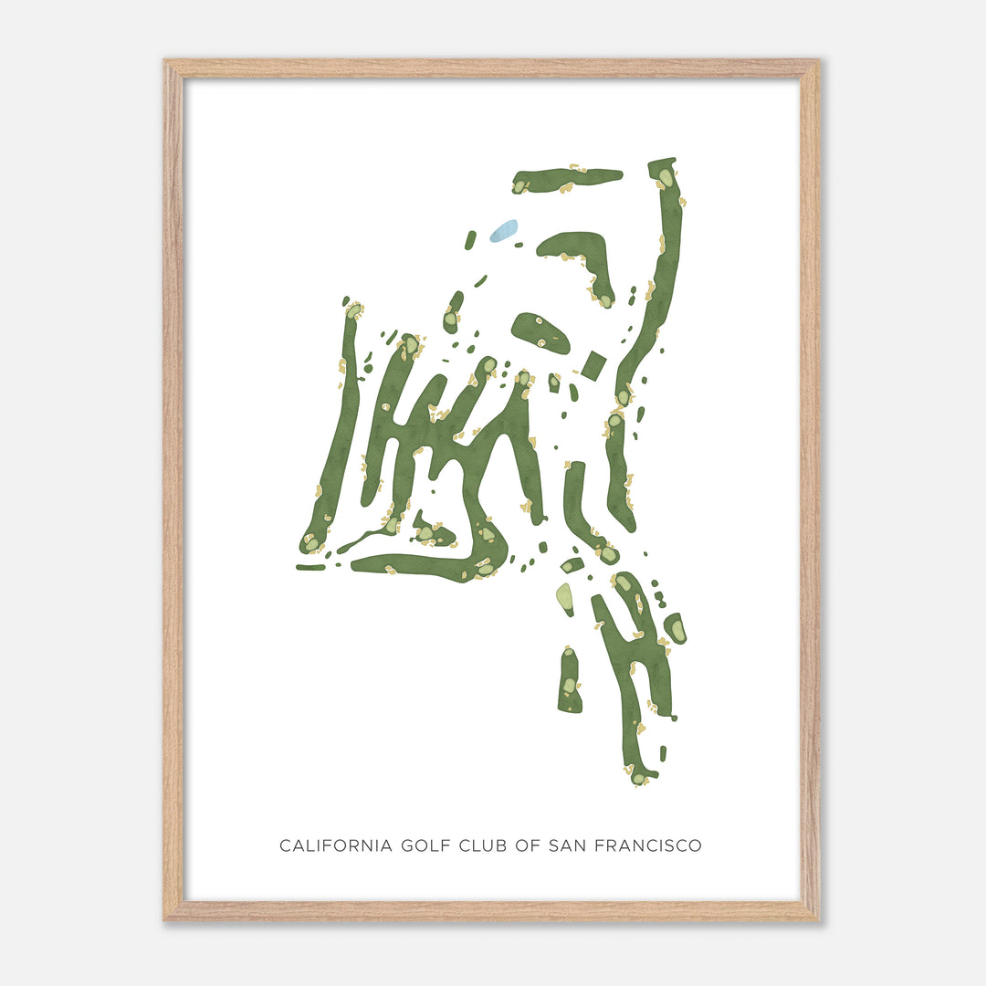 Print of California Golf Club Of San Francisco Modern Map