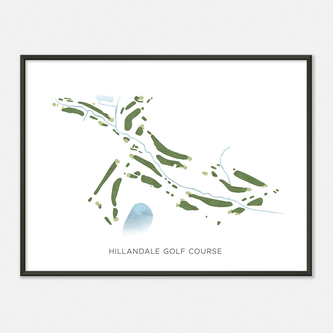 Print of Hillandale Golf Course Modern Map