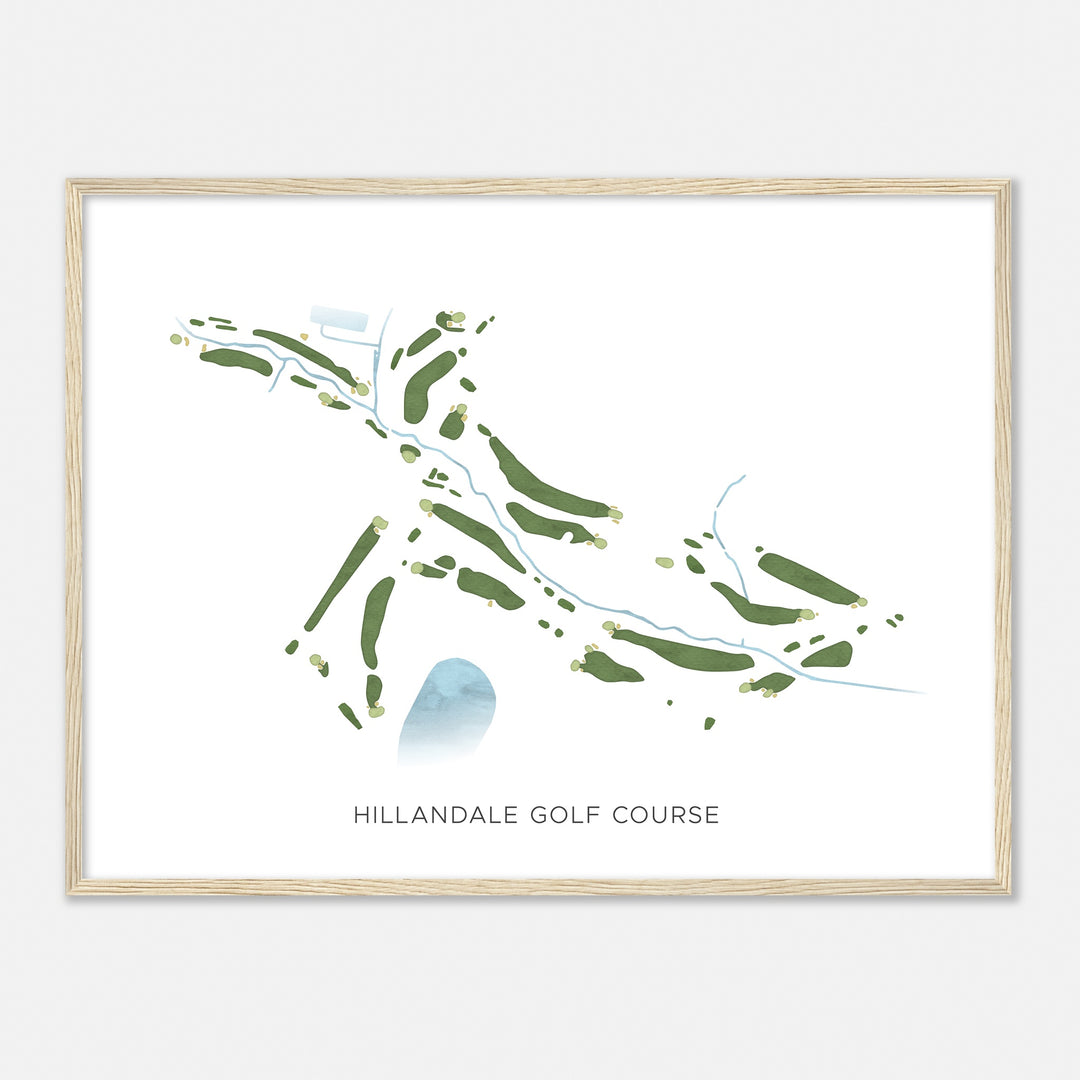 Print of Hillandale Golf Course Modern Map