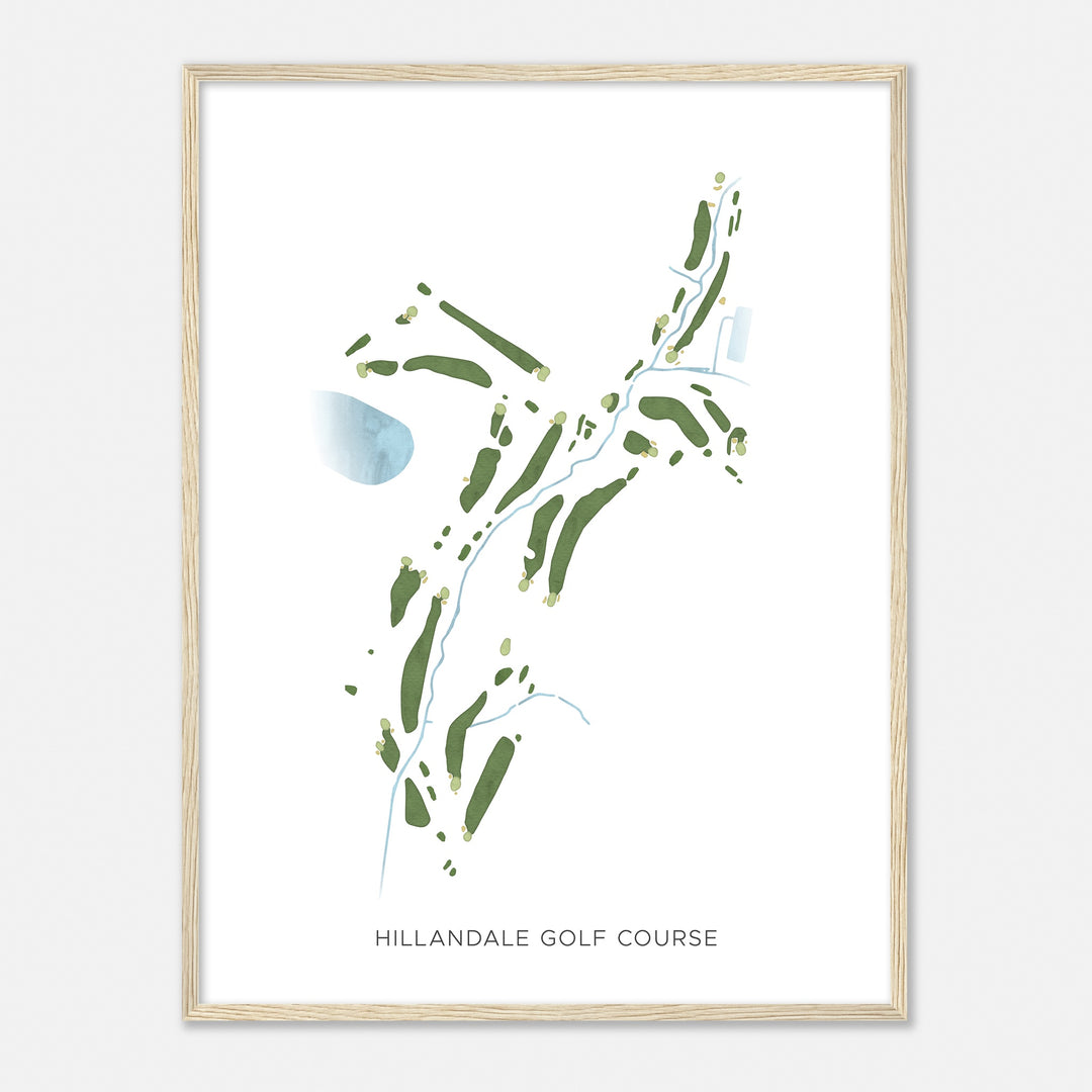 Print of Hillandale Golf Course Modern Map