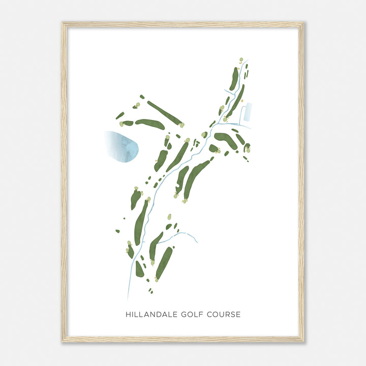 Print of Hillandale Golf Course Modern Map