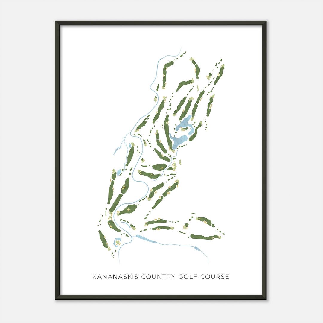 Print of Kananaskis Country Golf Course Modern Map