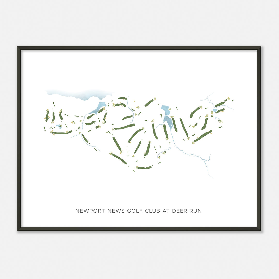 Print of Newport News Golf Club At Deer Run Modern Map