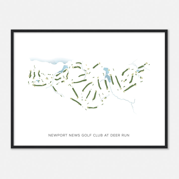 Print of Newport News Golf Club At Deer Run Modern Map