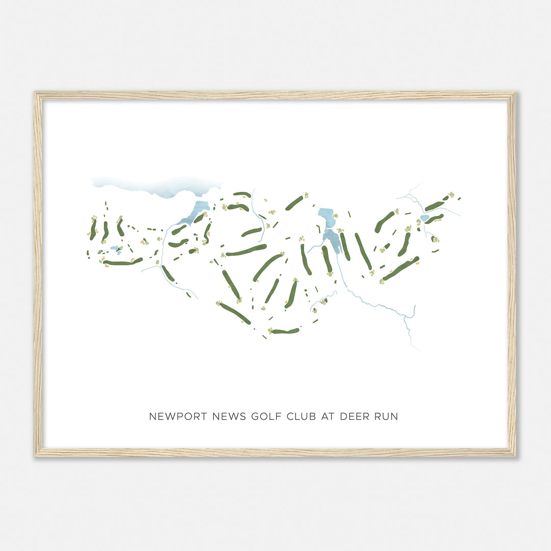 Print of Newport News Golf Club At Deer Run Modern Map