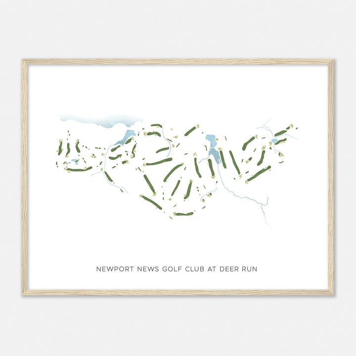 Print of Newport News Golf Club At Deer Run Modern Map